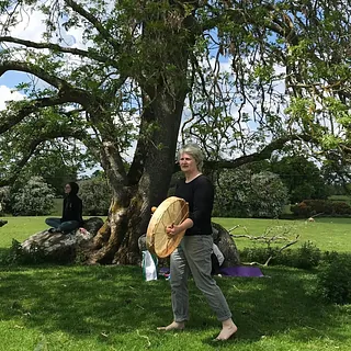 Outdoor Shamanic workshop being conducted