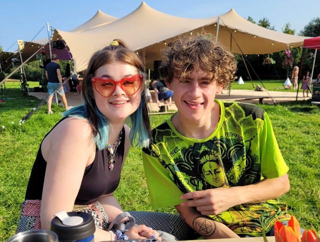 Two Adolescents at a musical festival